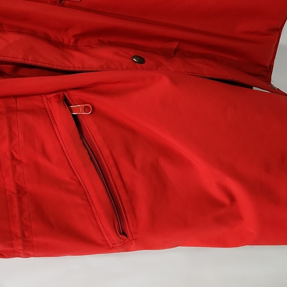 Vintage LAND'S END Made in USA Cherry Red Goretex Jacket Plaid Wool Lining sz L - Picture 7 of 10